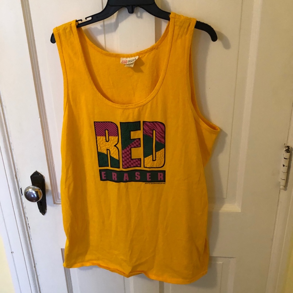 90s RED ERASER Yellow Tank Nineties Street Wear XL